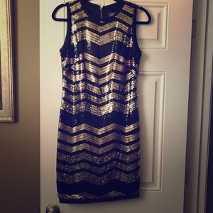 Black and gold sequin Vince Camuto mini dress!